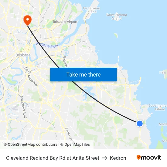 Cleveland Redland Bay Rd at Anita Street to Kedron map