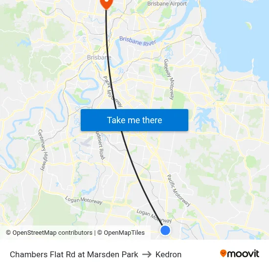 Chambers Flat Rd at Marsden Park to Kedron map