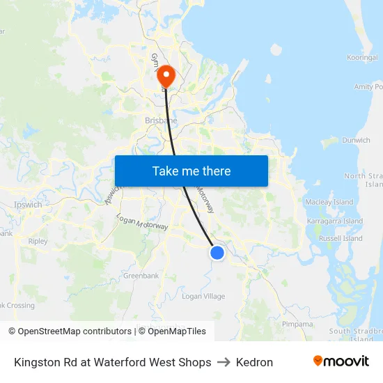Kingston Rd at Waterford West Shops to Kedron map