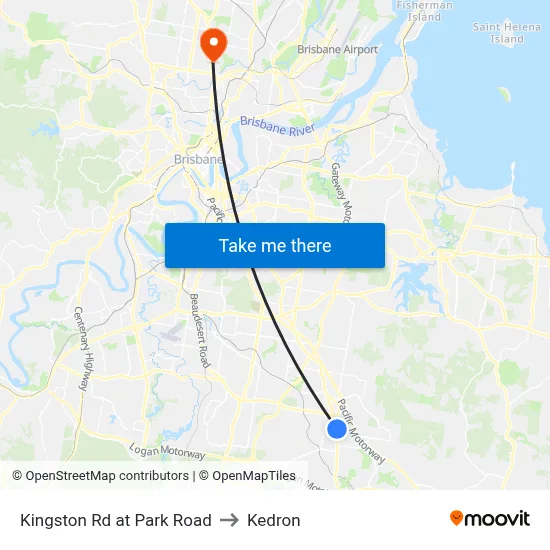 Kingston Rd at Park Road to Kedron map