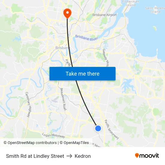 Smith Rd at Lindley Street to Kedron map