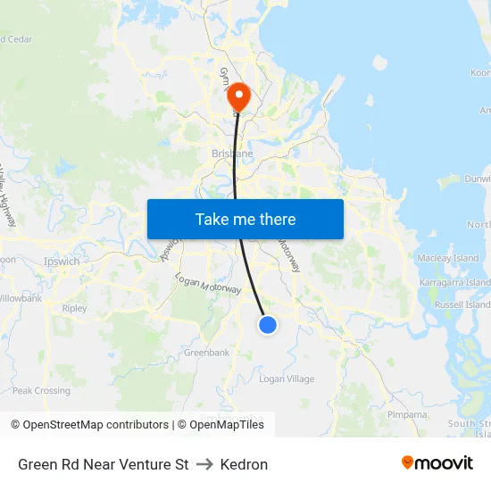 Green Rd Near Venture St to Kedron map