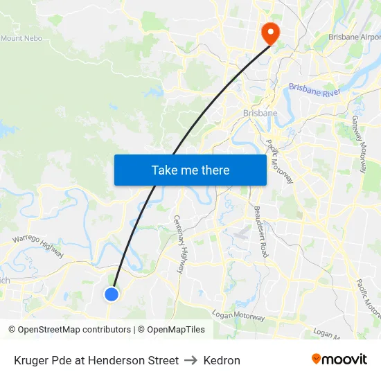 Kruger Pde at Henderson Street to Kedron map