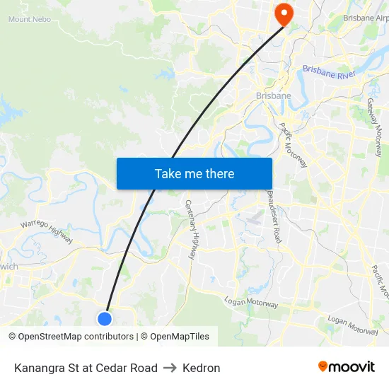 Kanangra St at Cedar Road to Kedron map