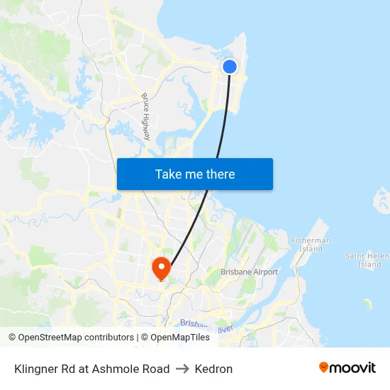 Klingner Rd at Ashmole Road to Kedron map