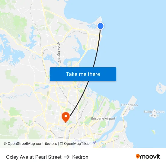 Oxley Ave at Pearl Street to Kedron map