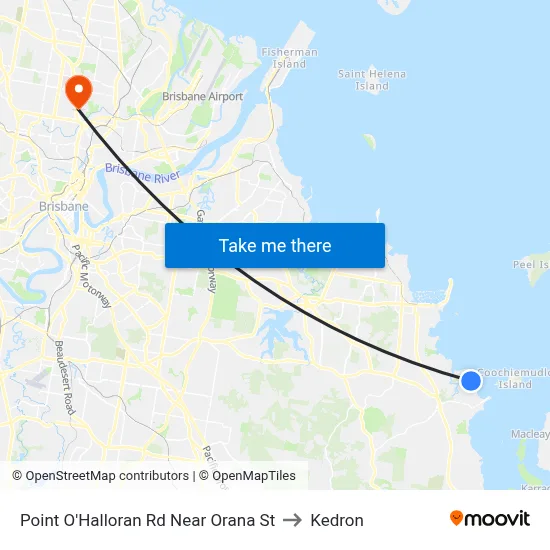 Point O'Halloran Rd Near Orana St to Kedron map