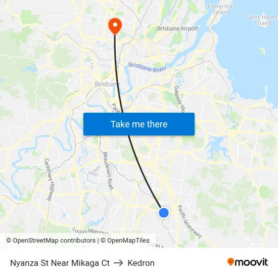Nyanza St Near Mikaga Ct to Kedron map