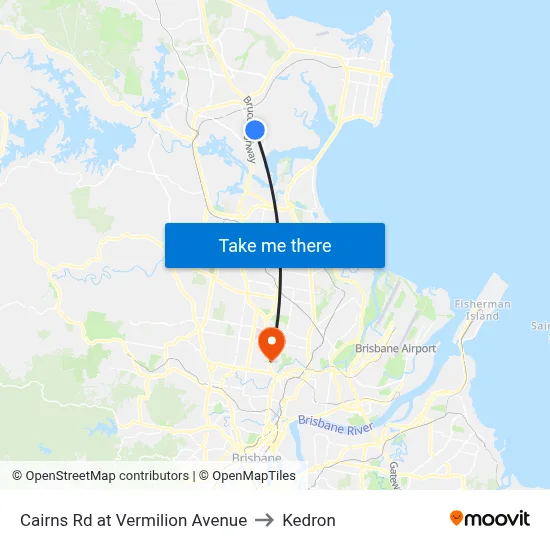 Cairns Rd at Vermilion Avenue to Kedron map