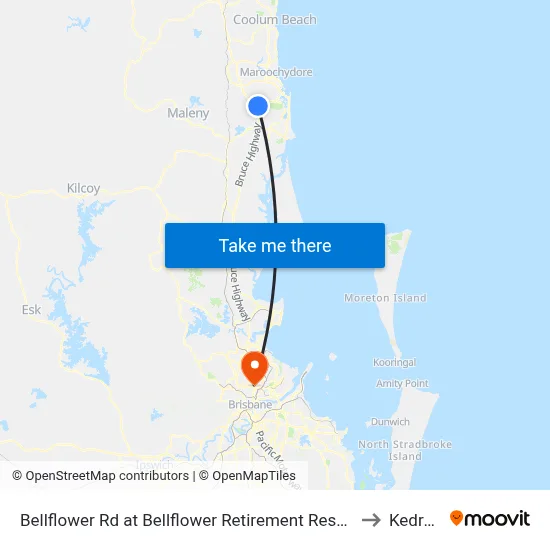 Bellflower Rd at Bellflower Retirement Resort to Kedron map