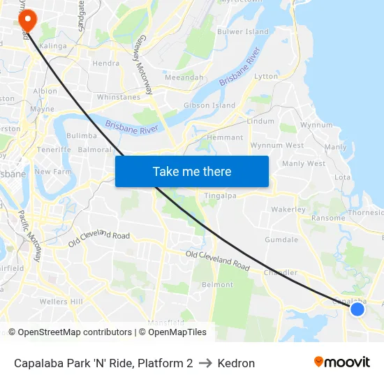Capalaba Park 'N' Ride, Platform 2 to Kedron map