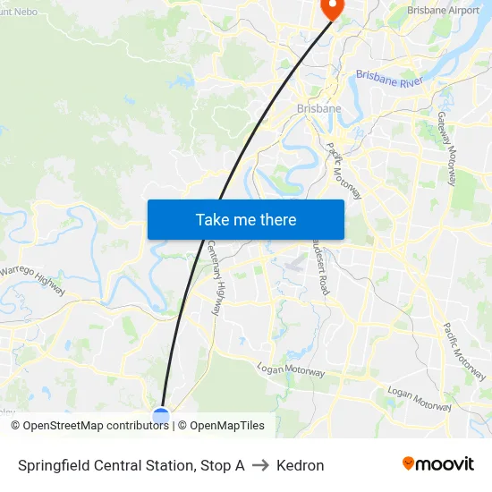Springfield Central Station, Stop A to Kedron map