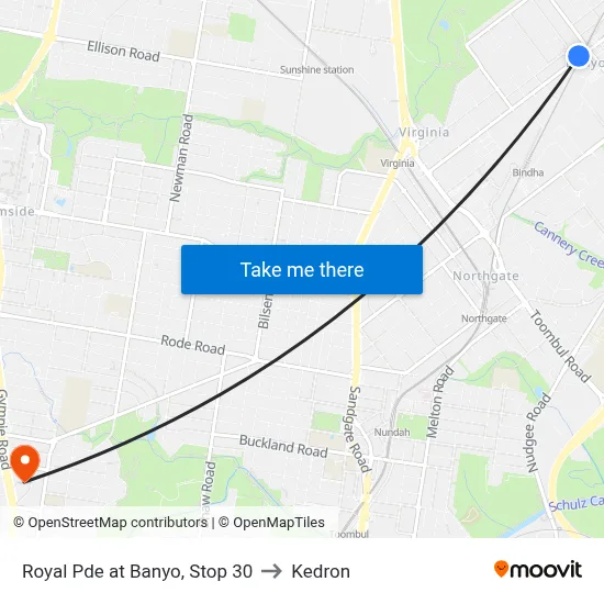 Royal Pde at Banyo, Stop 30 to Kedron map