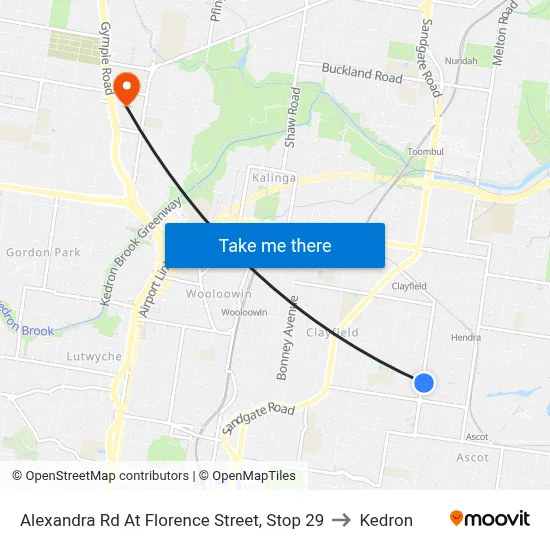 Alexandra Rd At Florence Street, Stop 29 to Kedron map