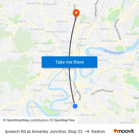 Ipswich Rd at Annerley Junction, Stop 22 to Kedron map