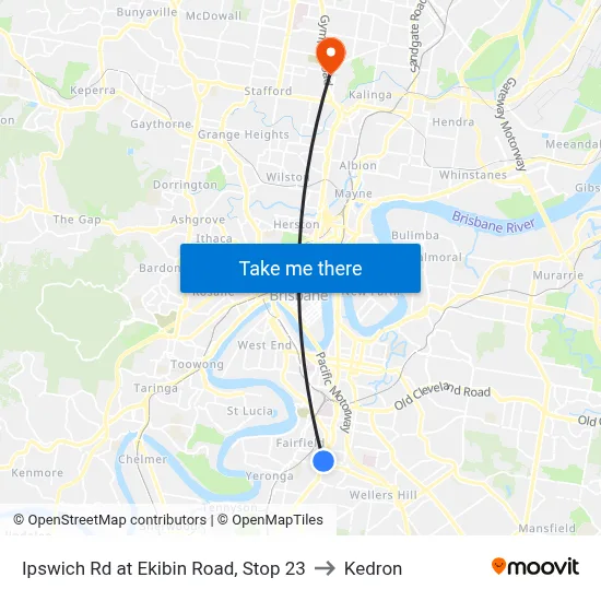 Ipswich Rd at Ekibin Road, Stop 23 to Kedron map
