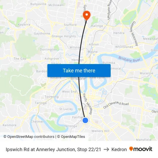 Ipswich Rd at Annerley Junction, Stop 22/21 to Kedron map