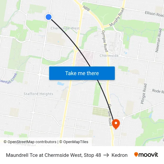 Maundrell Tce at Chermside West, Stop 48 to Kedron map