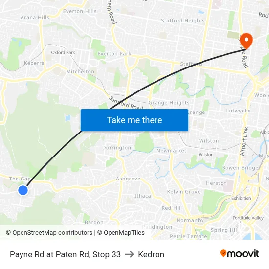 Payne Rd at Paten Rd, Stop 33 to Kedron map