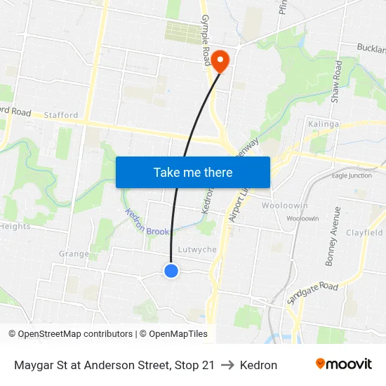 Maygar St at Anderson Street, Stop 21 to Kedron map