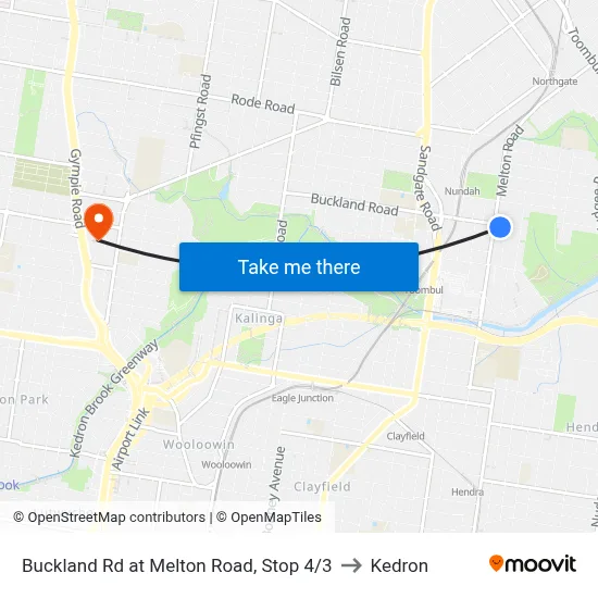 Buckland Rd at Melton Road, Stop 4/3 to Kedron map