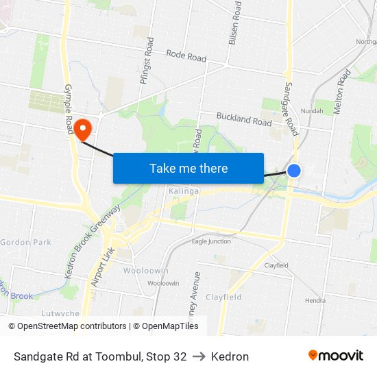 Sandgate Rd at Toombul, Stop 32 to Kedron map