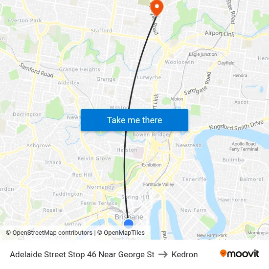 Adelaide Street Stop 46 Near George St to Kedron map