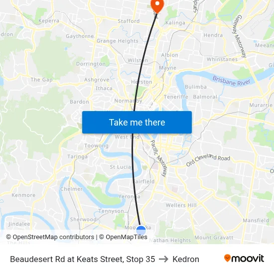 Beaudesert Rd at Keats Street, Stop 35 to Kedron map