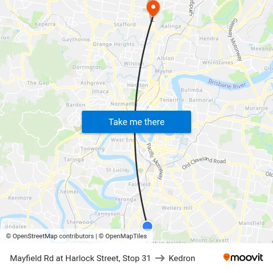 Mayfield Rd at Harlock Street, Stop 31 to Kedron map