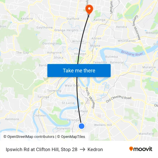 Ipswich Rd at Clifton Hill, Stop 28 to Kedron map