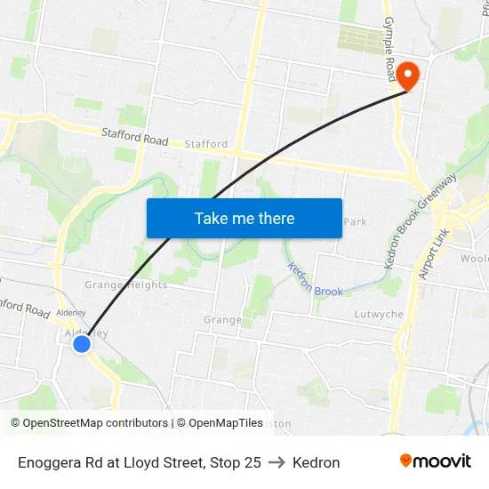 Enoggera Rd at Lloyd Street, Stop 25 to Kedron map