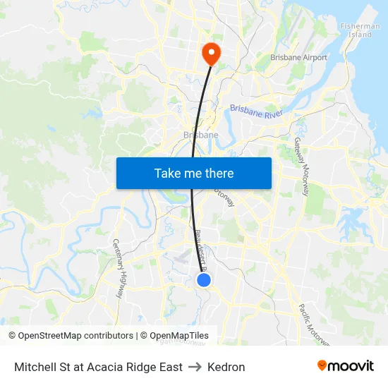 Mitchell St at Acacia Ridge East to Kedron map