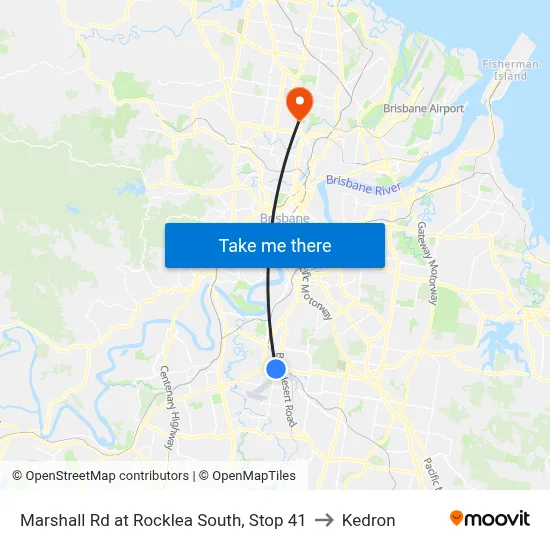 Marshall Rd at Rocklea South, Stop 41 to Kedron map