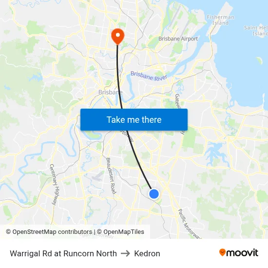 Warrigal Rd at Runcorn North to Kedron map