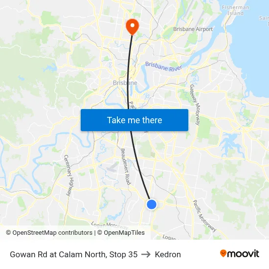 Gowan Rd at Calam North, Stop 35 to Kedron map
