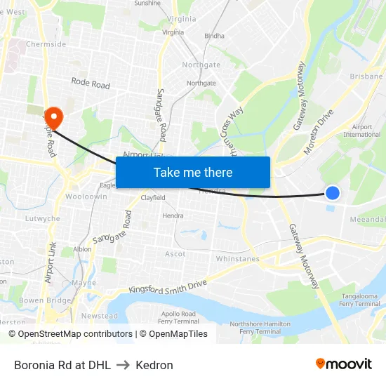Boronia Rd at DHL to Kedron map