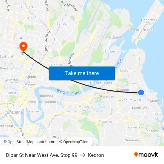 Dibar St Near West Ave, Stop 99 to Kedron map