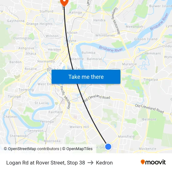 Logan Rd at Rover Street, Stop 38 to Kedron map
