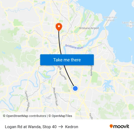 Logan Rd at Wanda, Stop 40 to Kedron map