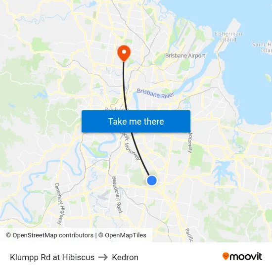 Klumpp Rd at Hibiscus to Kedron map