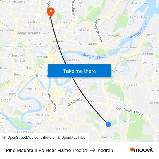 Pine Mountain Rd Near Flame Tree Cr to Kedron map