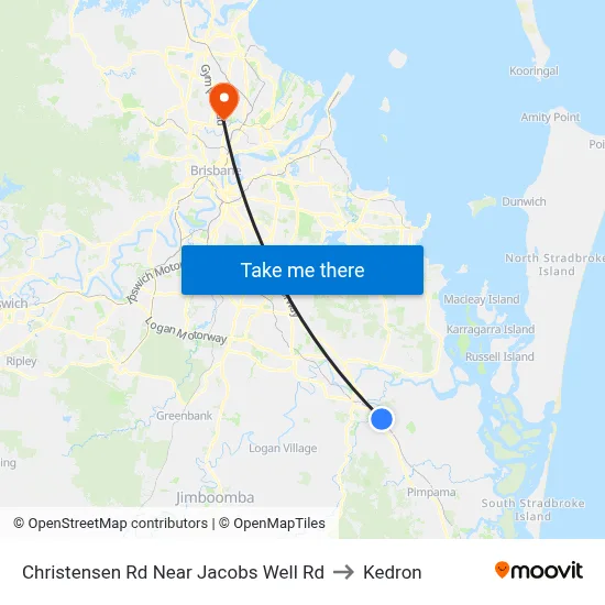Christensen Rd Near Jacobs Well Rd to Kedron map