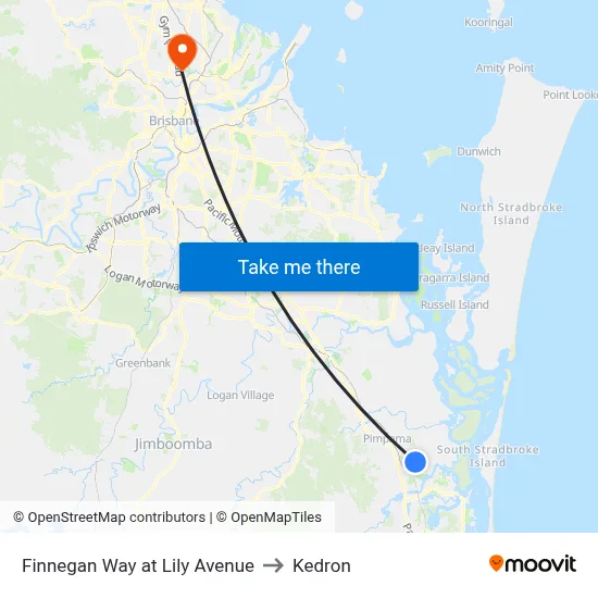 Finnegan Way at Lily Avenue to Kedron map