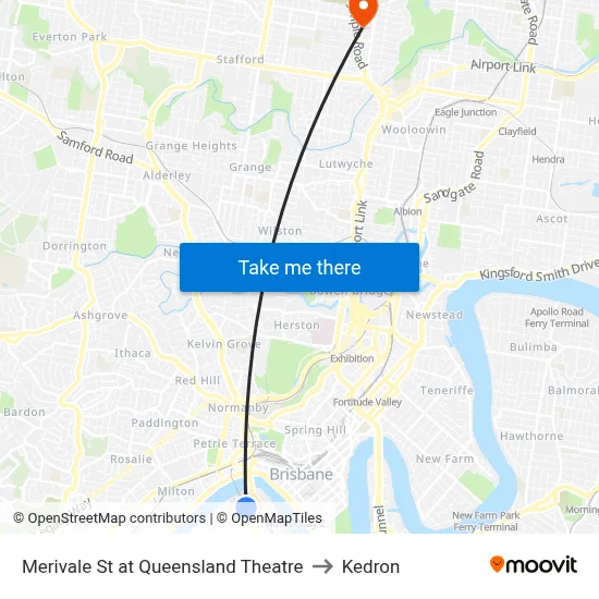 Merivale St at Queensland Theatre to Kedron map