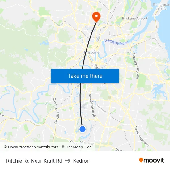 Ritchie Rd Near Kraft Rd to Kedron map