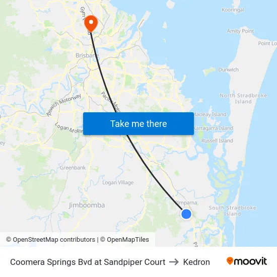Coomera Springs Bvd at Sandpiper Court to Kedron map