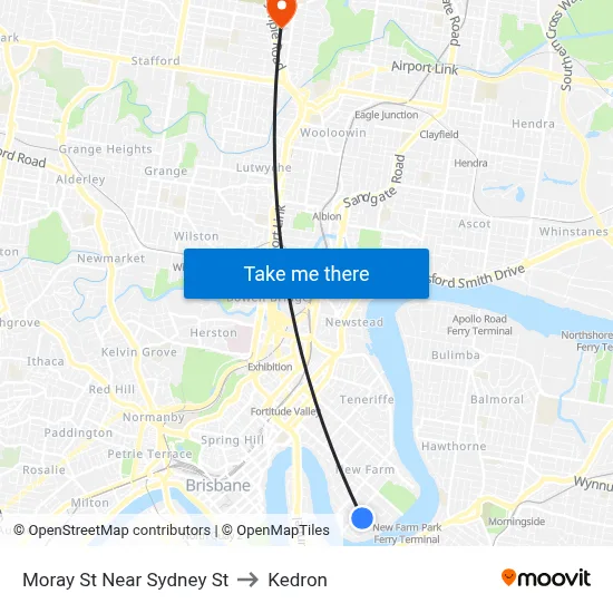 Moray St Near Sydney St to Kedron map