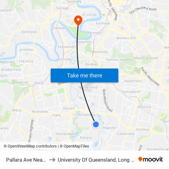 Pallara Ave Near Pipet Cr to University Of Queensland, Long Pocket Campus map