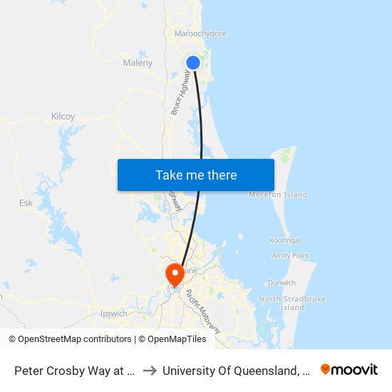 Peter Crosby Way at Village Green Bvd to University Of Queensland, Long Pocket Campus map