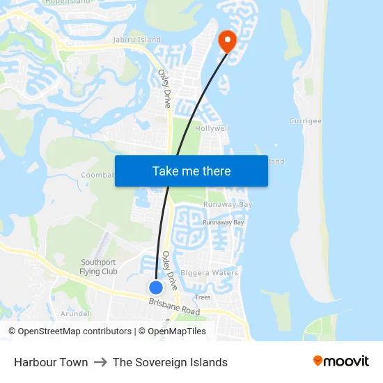 Harbour Town to The Sovereign Islands map